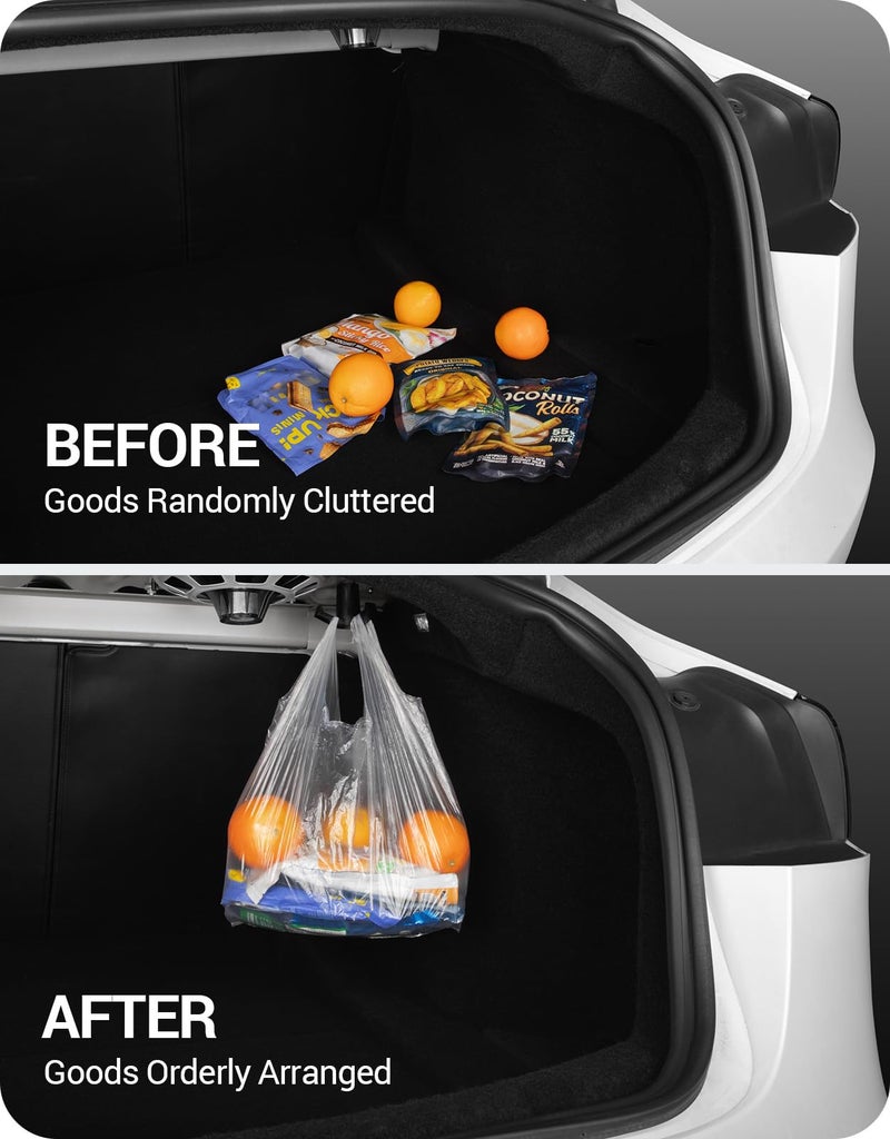 BASENOR 2026 Tesla Model 3 Trunk Grocery Bag Hook Trunk Hook [Proprietary Design] Model 3 Highland Interior Accessories 2017-2026 Black (Standard/Premium/Performance) - Image 2